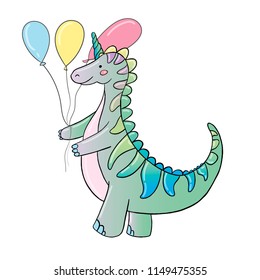 heppy birthday dinosaur unicorn