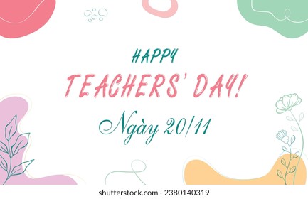 Heppy Teachers' Day in world-vietnamese abstract background