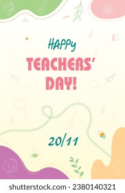 Heppy Teachers' Day in world-vietnamese abstract background