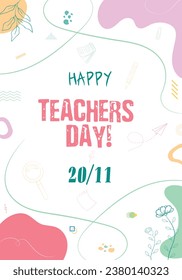 Heppy Teachers' Day in world-vietnamese abstract background