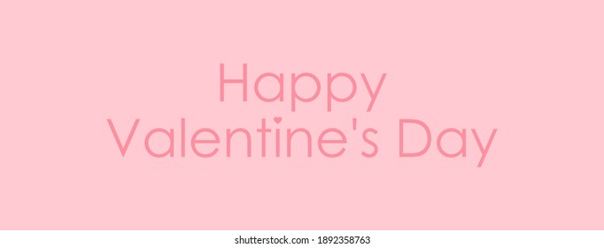 Heppy Valentine's Day text poster, banner on pink background. Vector illustration