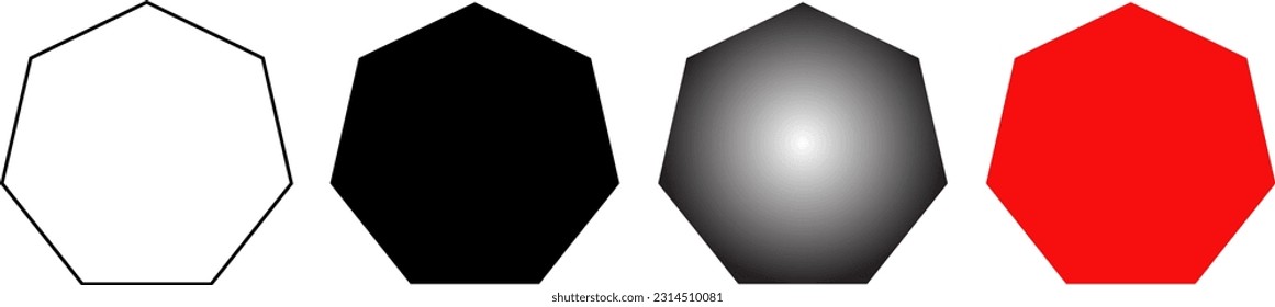 heptagon or septagon shape set