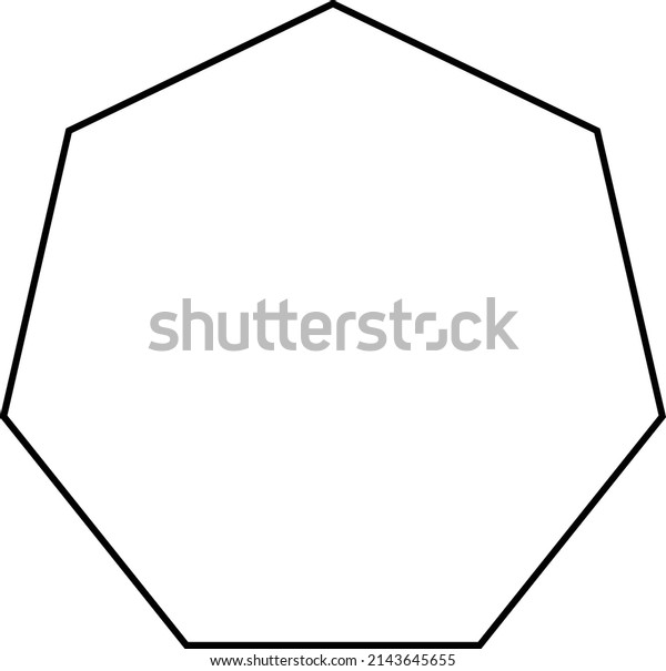 Heptagon Shape Symbol Vector Icon Outline Stock Vector Royalty Free