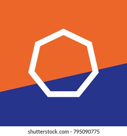 heptagon with white vector border for printed and digital parts