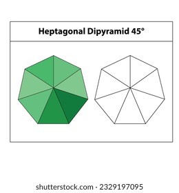 
Heptagonal Pyramid 45 degree. geometric shapes. Vector illustration of  isolated on white.  icon, print, geometry design. Heptagonal Pyramid clipart. outline drawing.