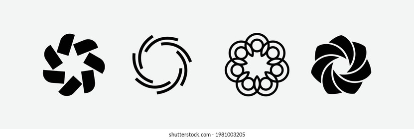 Heptagonal Shape Flower - Heptagon, Seven, elements - vector EPS 10