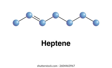 Heptene Higher Olefin. Alkene Formula C7H14. Vector Industrial Print