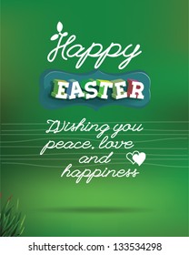 Hepy Easter greeting card   with easter elements