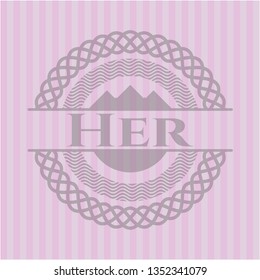 Her badge with pink background