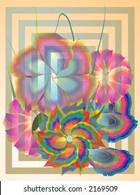 her flowers in the frame