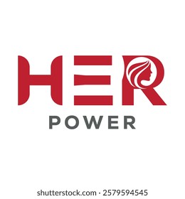 her power word logo for company, her power icon graphic design template eps logo.