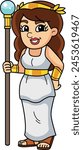 Hera Greek goddess vector illustration