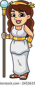 Hera Greek goddess vector illustration