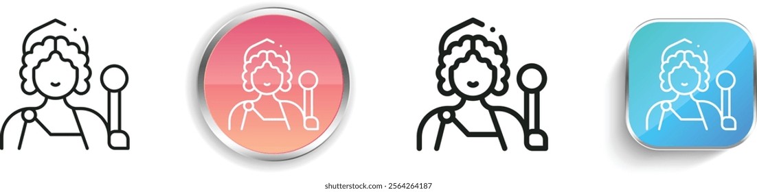 hera icon. Thin Linear, Regular and Button Style Design Isolated On White Background