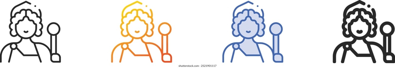 hera icon.Thin Linear, Gradient, Blue Stroke and bold Style Design Isolated On White Background