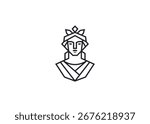 A Hera line art logo, representing the goddess of marriage, women, family, and queen of Olympus