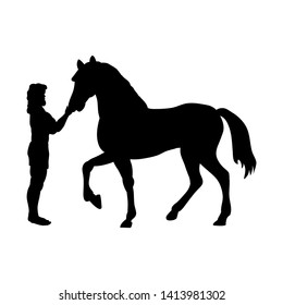 Heracles horse  silhouette mythology fantasy. Vector illustration.