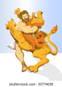 Heracles and lion