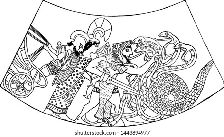 Heracles vintage engraved illustration drawing
