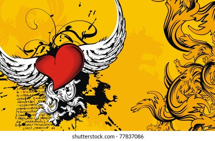 heradic heart background in vector format