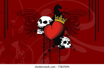 heradic heart background in vector format