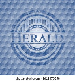 Herald blue hexagon emblem. Vector Illustration. Detailed.