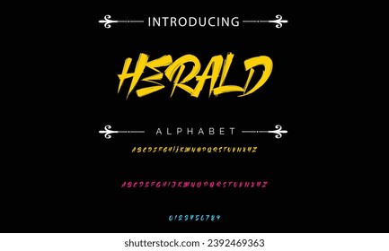 Herald Graffiti font text effect, spray and street text style