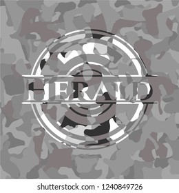 Herald on grey camouflaged pattern