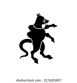 Yppotryll‌‌‌‌‌‌‌‌‌‌‌‌‌‌‌ Heraldic animal silhouette. Ypotryll‌‌‌‌‌‌‌‌‌‌‌‌‌‌‌ Fantastic Beast. Monster for coat of arms. Heraldry design element.

