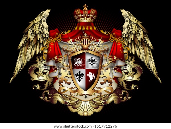 Heraldic Background Red Ermine Royal Mantle Stock Vector (Royalty Free ...