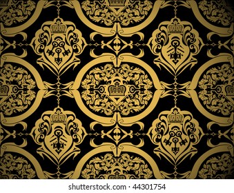 Heraldic Background, Seamless Wallpaper Pattern