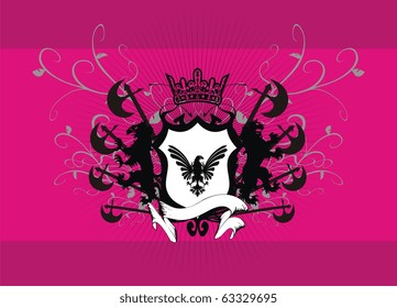heraldic background in vector format very easy to edit