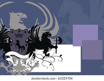 heraldic background in vector format very easy to edit