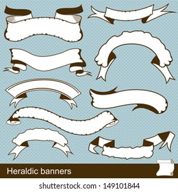 heraldic banners vector illustration set