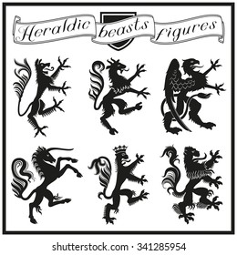 Heraldic beasts figures