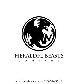 heraldic beasts logo design inspiration