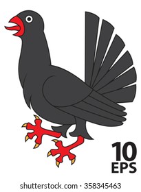 Heraldic bird, grouse. Vector illustration