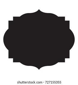 heraldic black silhouette decorative frame vector illustration