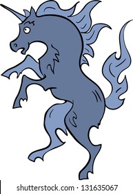 Heraldic blue unicorn