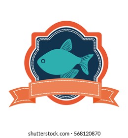heraldic borders with crown branch with fish and label