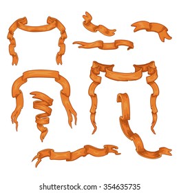 Heraldic bright orange ribbons