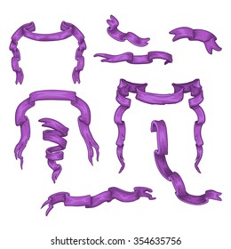 Heraldic bright purple ribbons