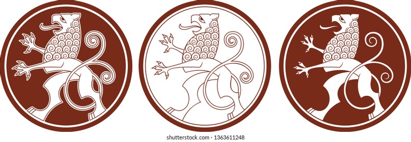 Heraldic clipart. Vector Mythologie. Gryphon.