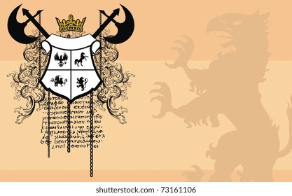 heraldic coat of arms background in vector format