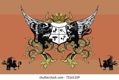 heraldic coat of arms background in vector format