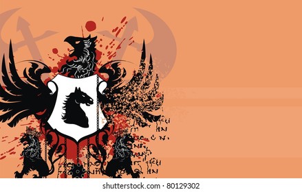 heraldic coat of arms background in vector format very easy to edit