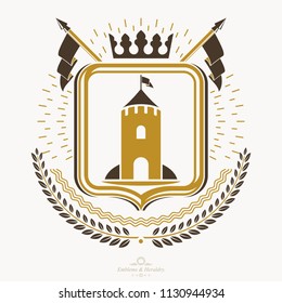Heraldic coat of arms decorative emblem.