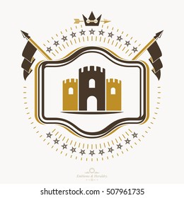 Heraldic coat of arms decorative emblem.