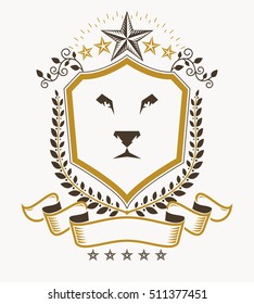Heraldic coat of arms decorative emblem.