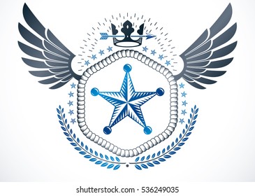 Heraldic coat of arms decorative emblem.